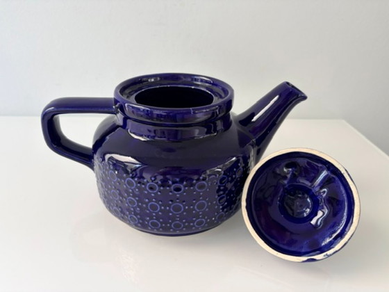 Vintage Keramieken Theepot Kobaltblauw Fat Lava 1,2L – Servies, Ceramic (photo 11 of 14)