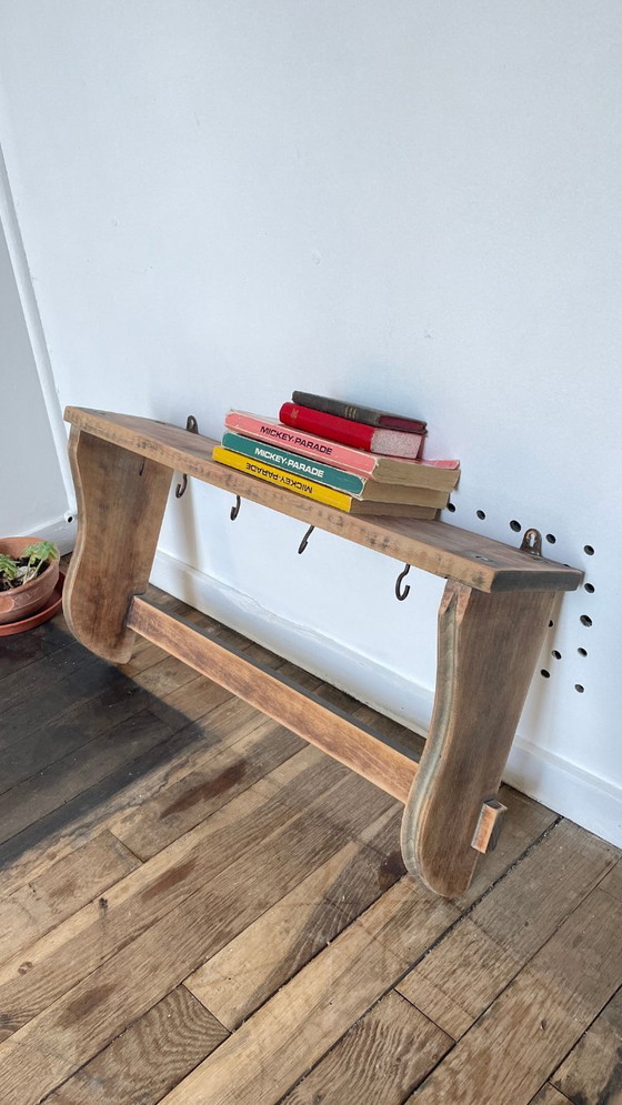 Mensola vintage con 5 ganci, in legno grezzo – Scaffali a muro, Metal (photo 18 of 33)