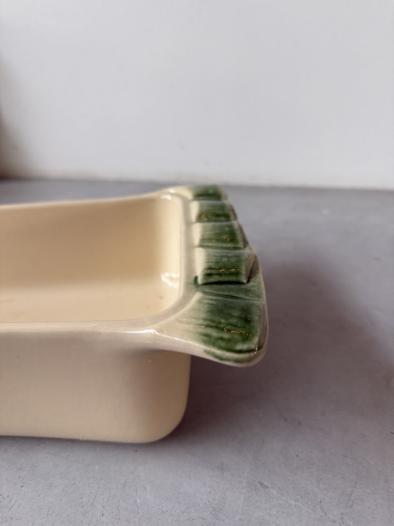 Image 1 of Vintage Breton majolica asparagus dish BCI – France