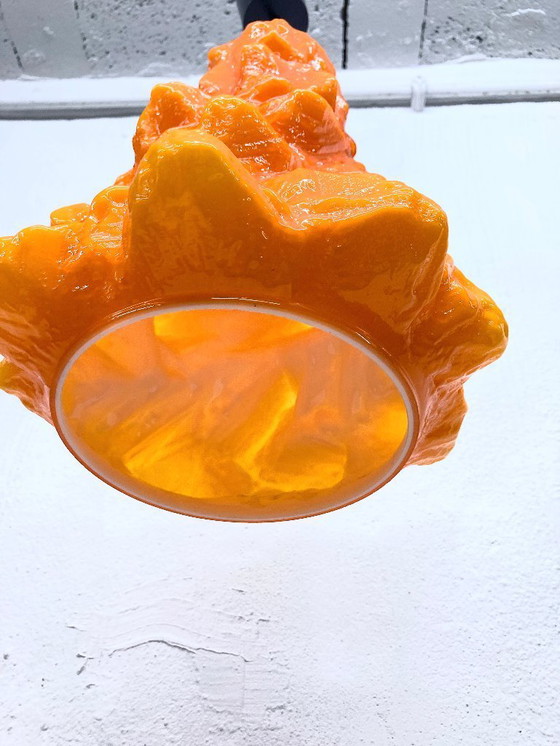 Image 1 of  Lámpara colgante de cristal de Peill&Putzler diseño años 70s 80s modelo Alaska naranja