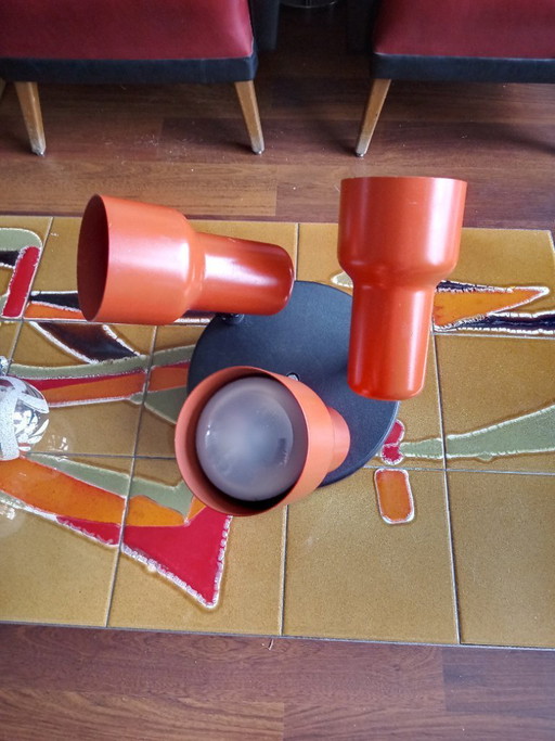 VINTAGE Hoffmeister Leuchten 40571 ORANGE 70s Lighting