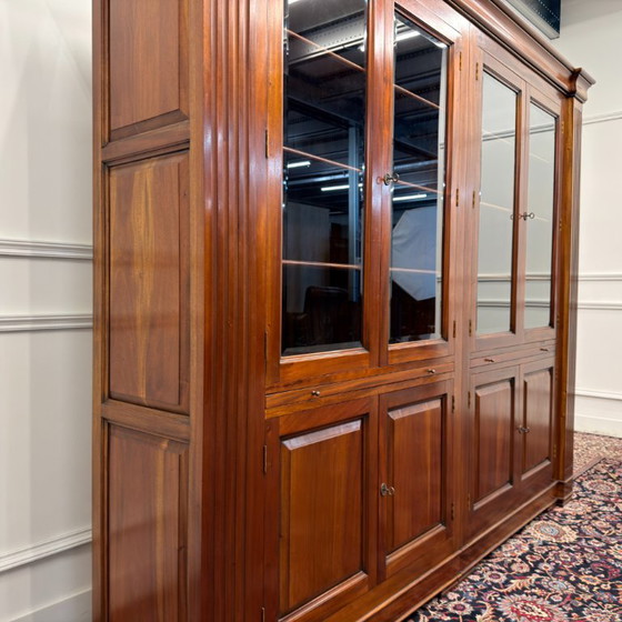 Classic English Bookcase with Columns – Glass, Wood (photo 7 of 20)