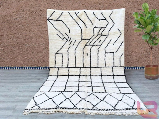 Handgemaakt blauw Marokkaans tapijt op maat, 2,5 x 1,5 m – vloerkleden en tapijten, Wool