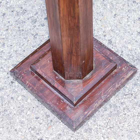 Mid-Century italienischer Massivholz-Pflanzensäule – Vintage (photo 2 of 7)