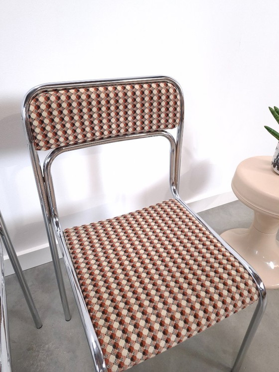 Set Space Age 3x Sedie da pranzo Bauhaus con struttura tubolare cromata – Chrome (photo 11 of 15)