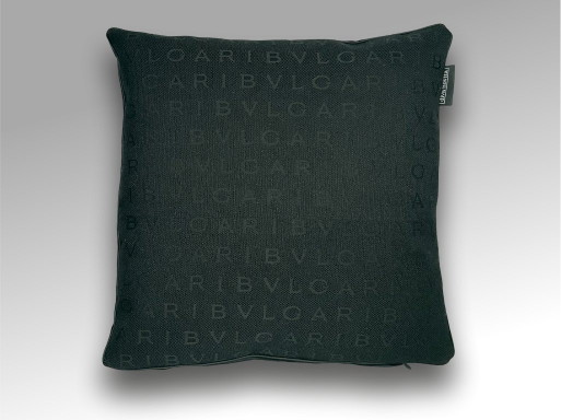 Bvlgari – Set mit 2 neuen Kissen aus schwarzem Bvlgari-Canvas