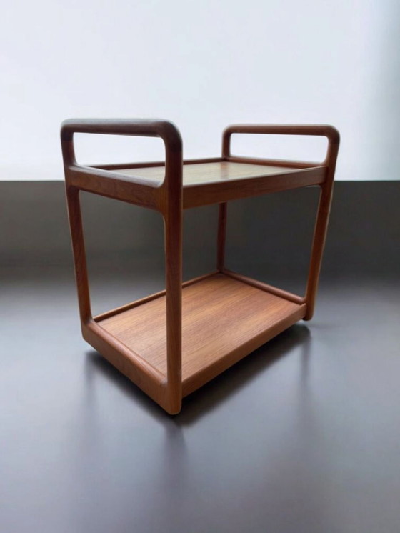Image 1 of Mid - Century Cado Danish teak side table side trolley bar trolley 1970s Made in Denmark