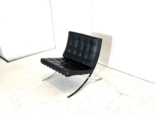 Knoll International Barcelona Stoel Lederen Design Fauteuil