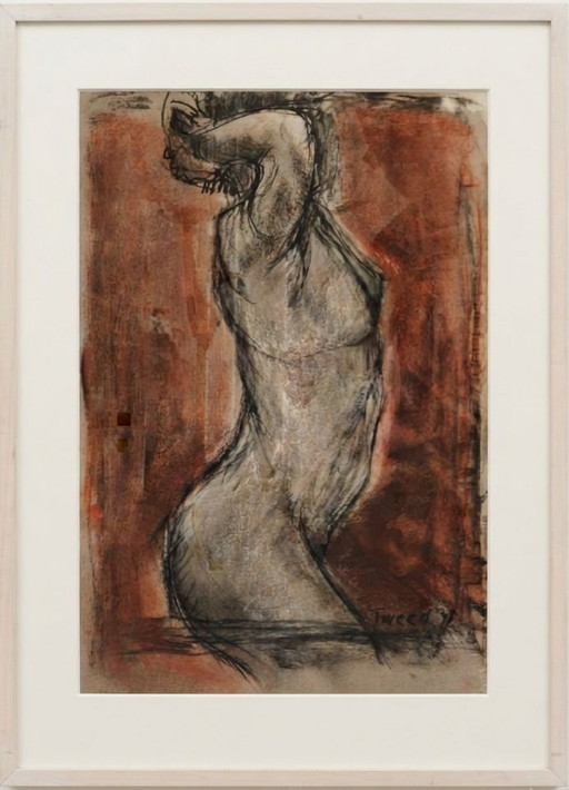 Disegno di figura originale firmato Jill Tweed FRBS (1997) – Cornice Barth Premium 45x60 cm