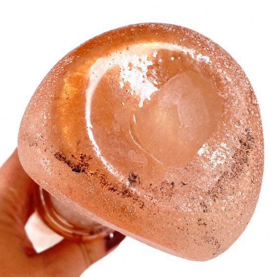 Vaso Murano Scavo, Rosa Salmone, Stile Antico, Italia Anni '60/'70 – Vasi, Glass (photo 8 of 8)