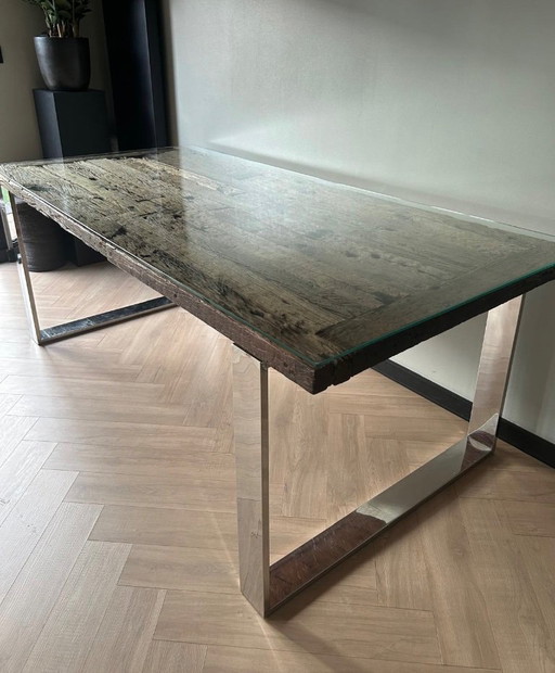 Eettafel Rofra 210x100cm Railway Wood 
