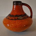 Carstens vaso vintage in ceramica arancione vaso orecchio vaso germania occidentale