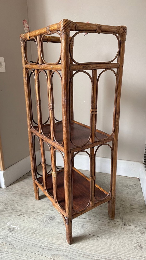 Vintage rattan bookcase shelf – Wood (photo 11 of 15)