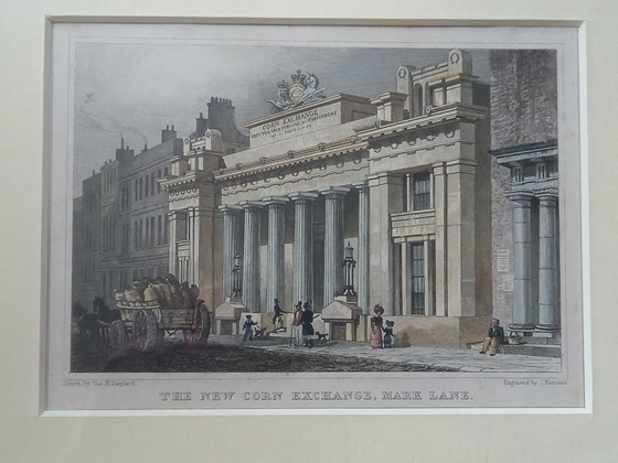 Stampa Antica LONDON BANK Exchange, Dipinti e disegni, Vetro, Marrone (foto 3 di 24)