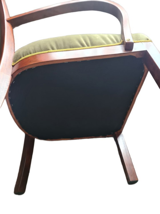Poltrona Art Déco polacca in faggio, anni '30 – Poltrone, Velvet, Wood (photo 10 of 10)