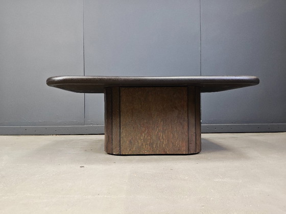 Image 1 of Tavolino brutalista in pietra d'ardesia, anni '80