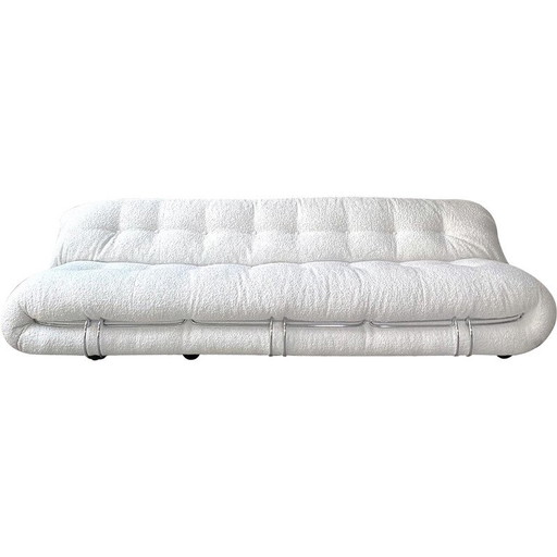 Canapé 4 places Soriana vintage en tissu de laine par Afra et Tobia Scarpa pour Cassina, 1970