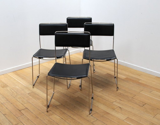 Suite aus 4 Design-Esszimmerstühlen