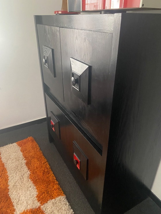 Image 1 of Alter schwarzer De Coene Wandschrank