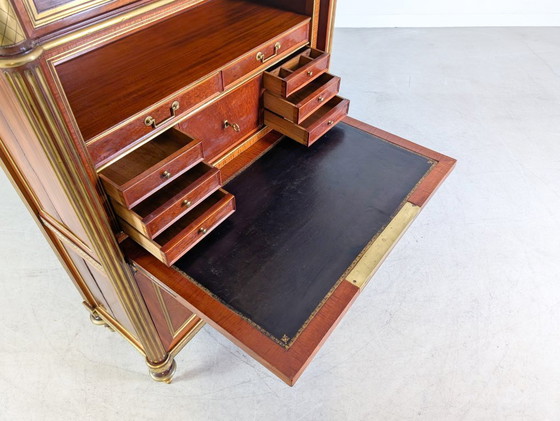 Image 1 of Original Louis XVI chest of drawers/secretary, mahogany, brass