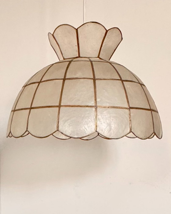 Suspension Vintage En Nacre Et Laiton, France 1970 – Brass (photo 4 of 5)