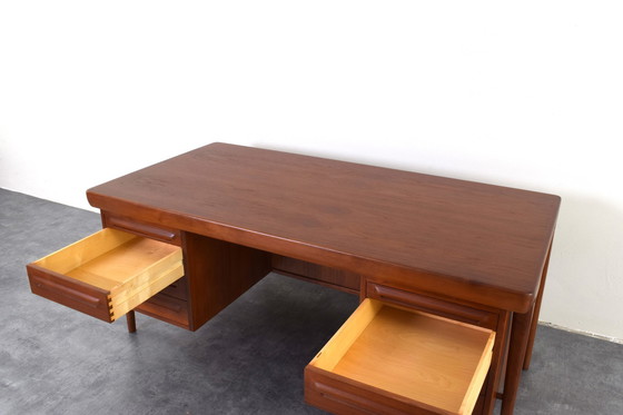 Image 1 of Danish Teak Freestanding Desk by Ib Kofod-Larsen for Faarup Møbelfabrik, 1960s