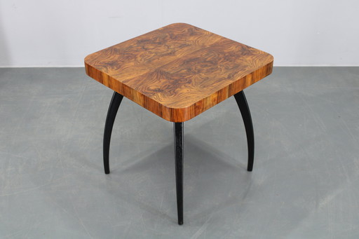 1940 Jindrich Halabala "Spider" Table basse en noyer, Tchécoslovaquie