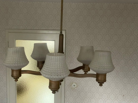 Image 1 of Art Deco Holzkronleuchter