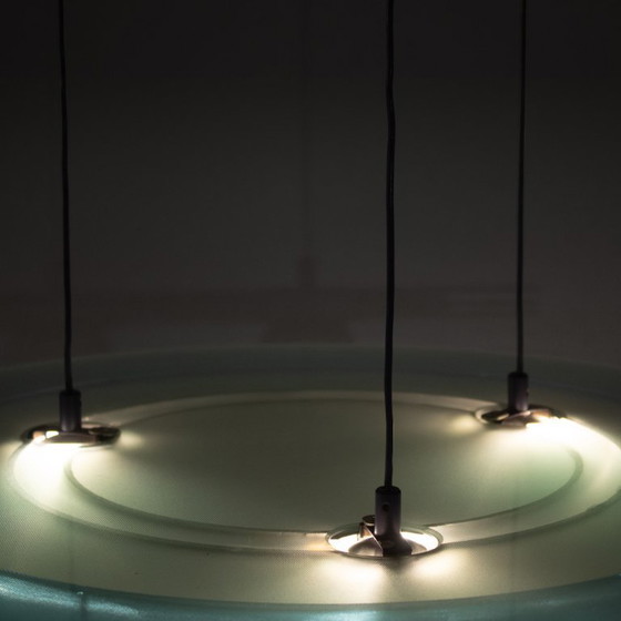 Image 1 of 1x  Space Age Aurora Blue Pendant by Arteluce, Perry King & Santiago Miranda, 1983