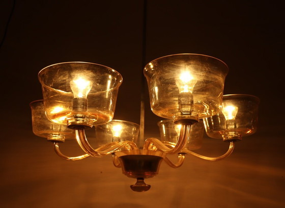 Image 1 of Kroonluchter/plafondlamp van Paolo Venini, Murano, Italië, jaren 60