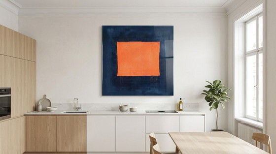 Wabi Sabi Abstract Neon Orange 95×95 cm | Fine Art on 5 mm Acrylic Glass | Exhibition Piece – Art Prints (photo 6 of 6)