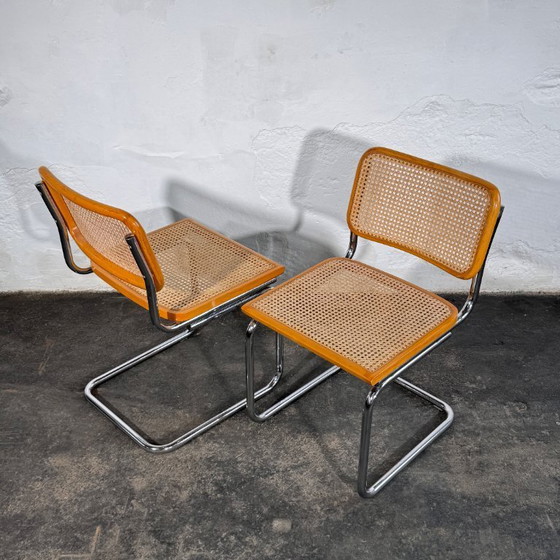 Image 1 of Set di 6 sedie italiane in stile Cesca, anni '60