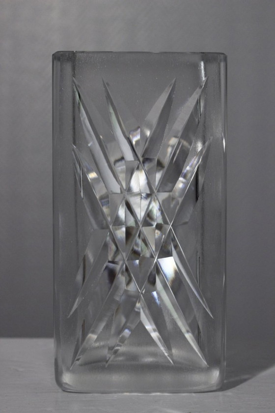 Image 1 of Claus Josef Riedel - Jarrón antiguo de cristal tallado y esmerilado, Austria, década de 1960
