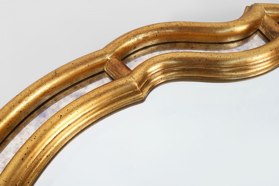 Image 1 of Französischer vergoldeter Spiegel im Louis-Philipp-Stil mit geräuchertem Spiegelglas verziert