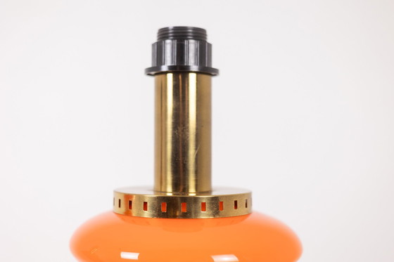 Image 1 of Paar oranje glazen lampen, 1970