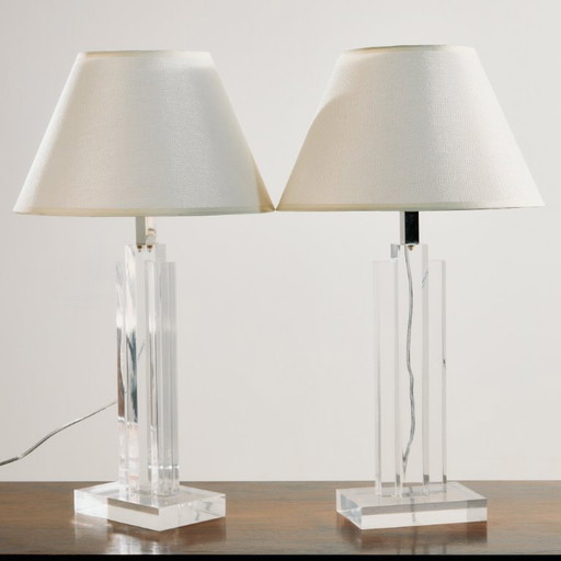 MK11607 Plexiglass Table Lamp, Set of 2 – tafellampen, Metal