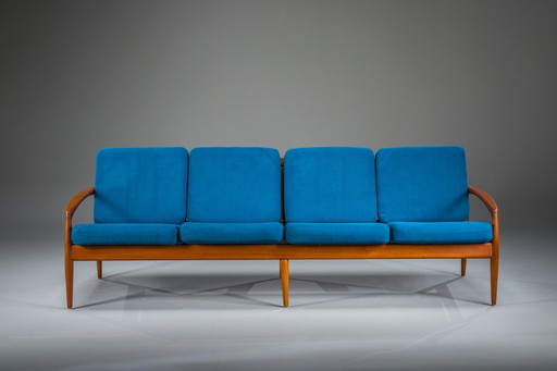 Sofa aus Papiermesser-Teakholz von Kai Kristiansen für Magnus Olesen, Dänemark, 1960er Jahre