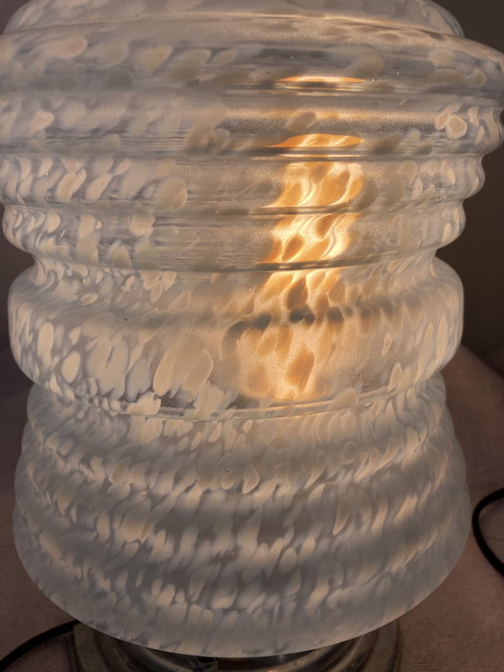 Image 1 of Vintage 1960s Clichy Blue Glass Table or Hanging Lamp