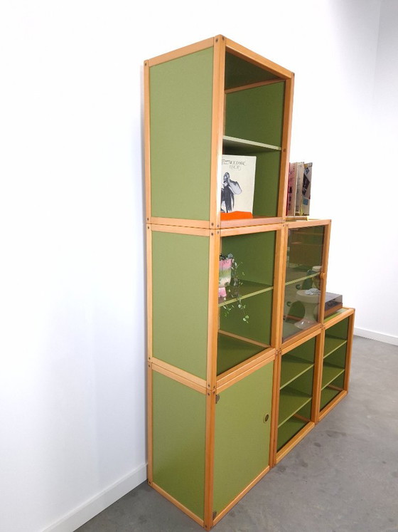 Design Flötotto Profilsystem Mobile modulare – 6 parti – Faggio verde, mobile LP, mobile 3 – Credenze alte (photo 5 of 24)