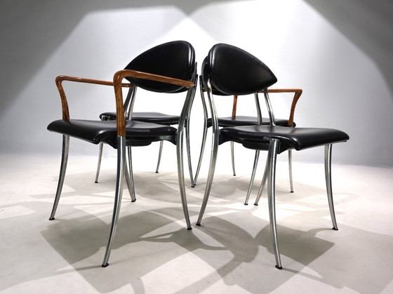 Image 1 of Set of four Coro dining chairs by Luigi Origlia, 1980