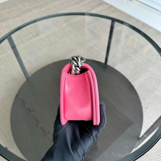 Image 1 of Chanel Boy Small - Rosa razza, finiture in rutenio e argento, Serie 18