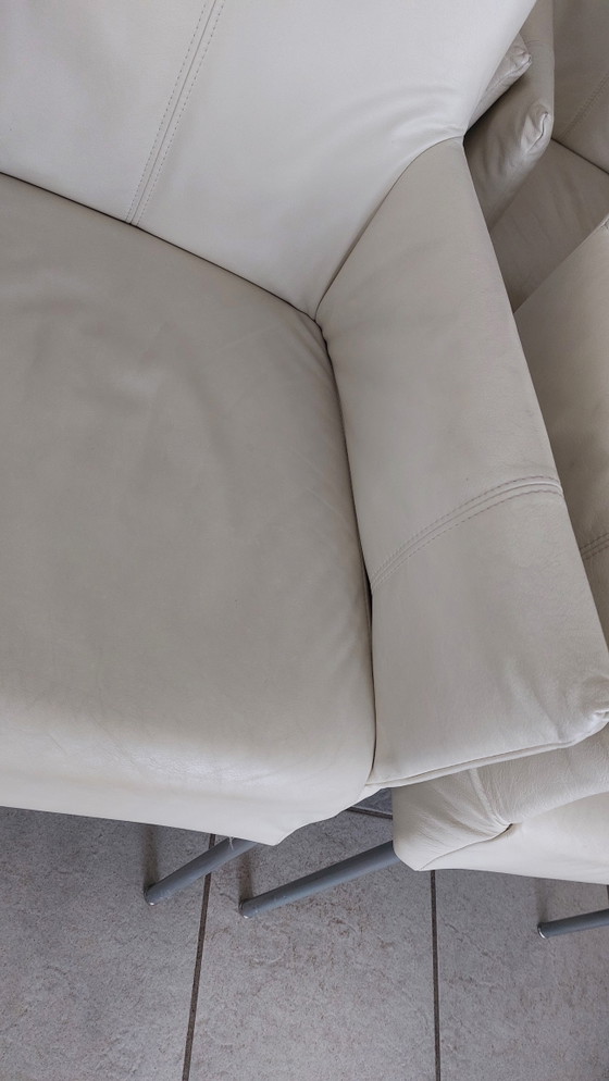 Image 1 of 6 leren eetkamerstoelen van Bert Plantagie
