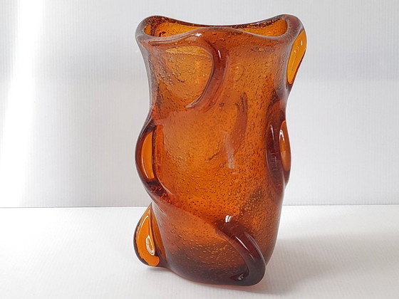 Image 1 of PRÄCHTIGE JAHRGANG 1960 MURANO ORANGE PATE DE VERRE VASE