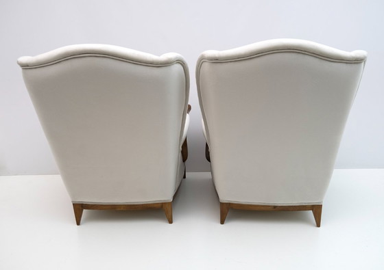 Image 1 of Attributed of Paolo Buffa Mid-Century Modern Italian Velvet Armchairs, 1950s