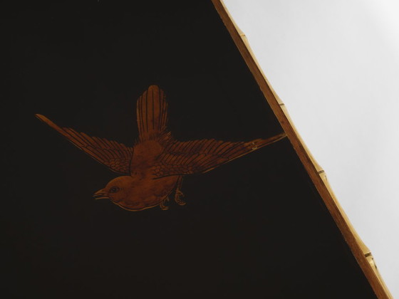 Image 1 of Tavolino laccato cinese in ottone e bambù della Maison Baguès, anni '50