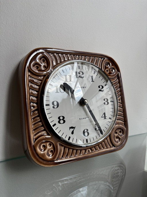 Reloj de pared de cerámica y cuarzo Staiger – Alemania Occidental – década de 1970 – klokken, Ceramic, Metal (photo 2 of 5)