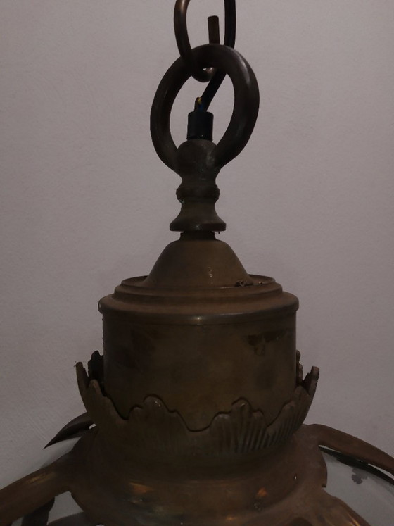 Wunderschöne, extra große viktorianische Kugel-Pendelleuchte aus Kupfer / Kugel-Flurleuchte – Pendelleuchten (photo 22 of 24)