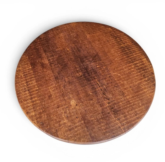 Brutalist oak coffee table / heavy weight 75 kg / 1960s – Coffee table books (photo 12 of 19)