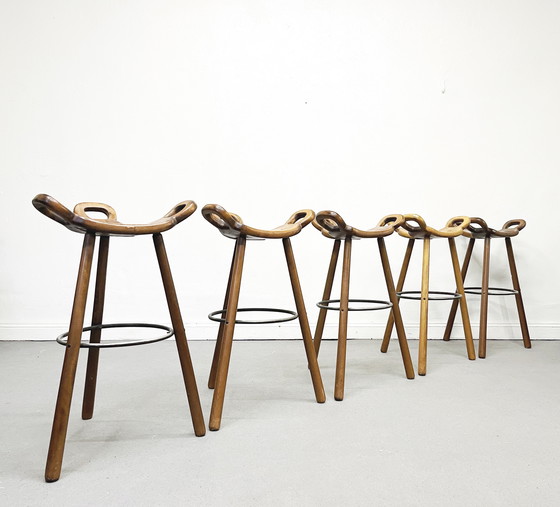 Image 1 of 1/12 Brutalist Marbella Barhocker Bar Stool Set Sergio Rodrigues