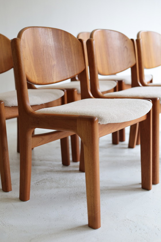 Image 1 of Set van 6 eetkamerstoelen Glostrup Møbelfabrik, Deens jaren 60/70